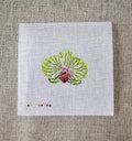 Light Green Orchid Hand Painted Canvas on 13 Mesh