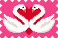 Valentines Swans in Pink - Digital Needlepoint Chart
