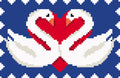 Valentines Swans in Blue - Digital Needlepoint Chart