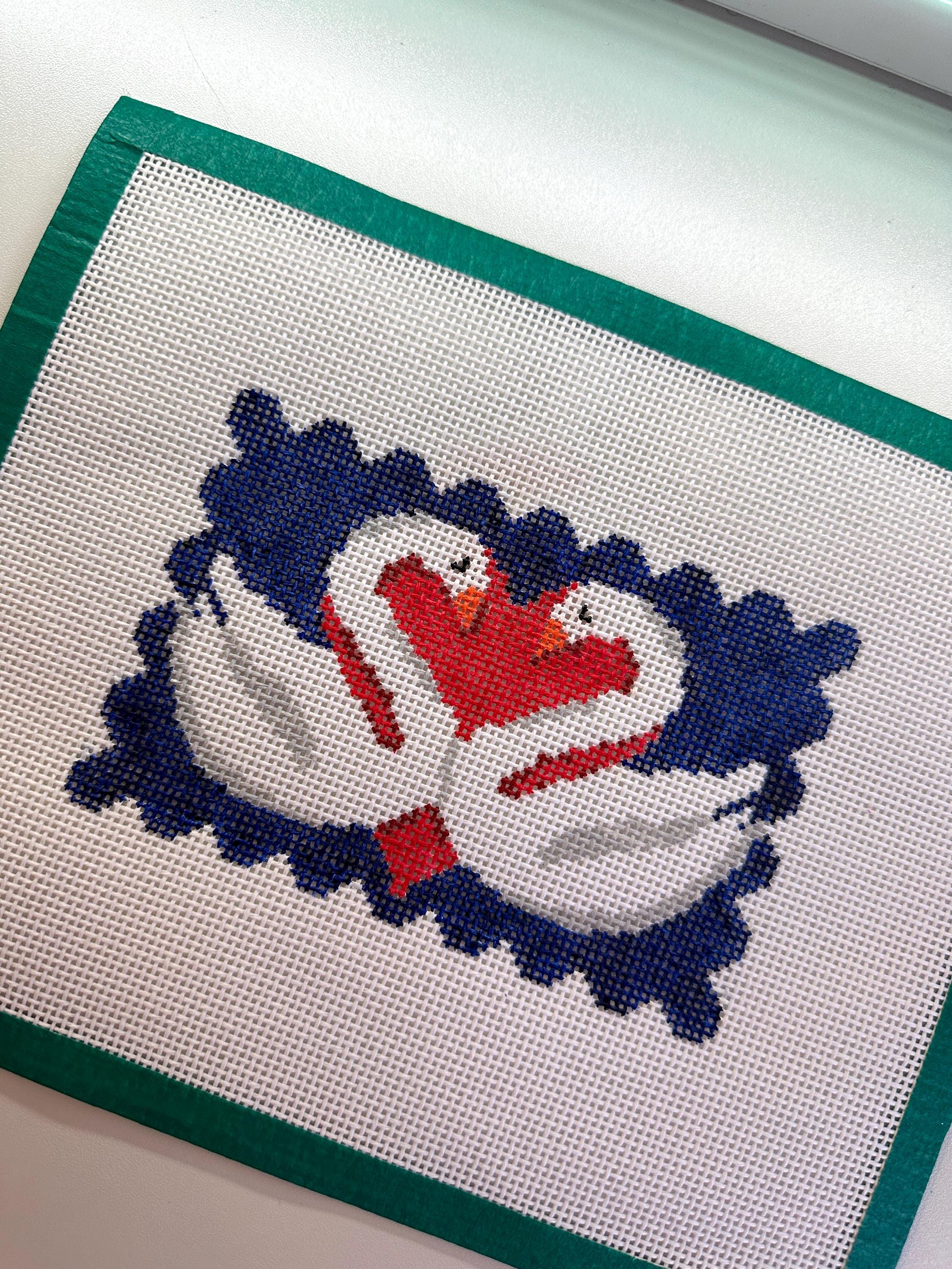 Valentines Swans in Blue - Digital Needlepoint Chart
