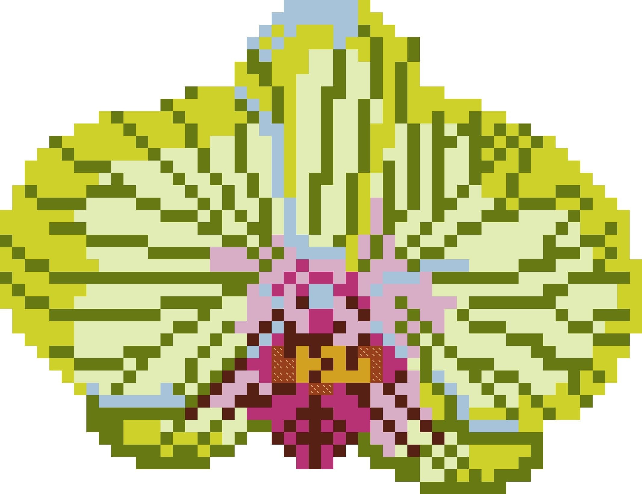 Green orchid mini - Digital Needlepoint Chart